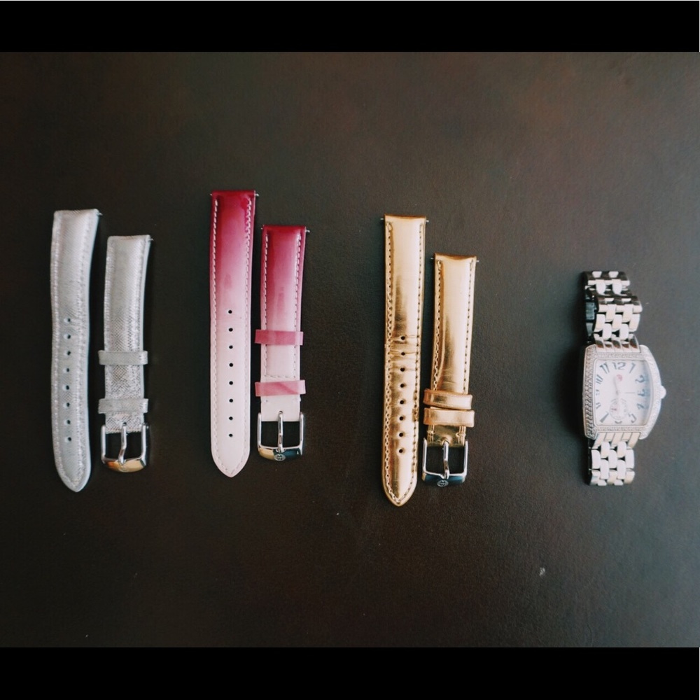 Michele Urban Mini Diamond Watch & 3 Straps